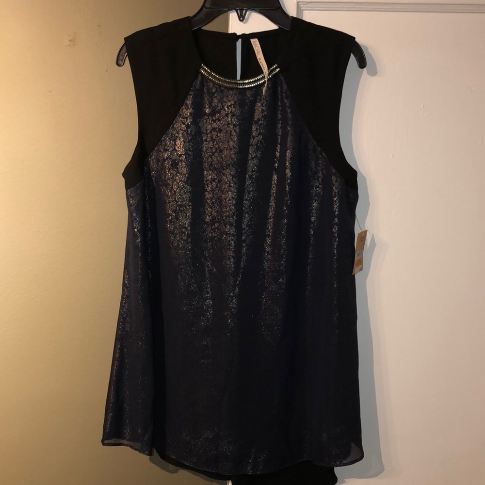 Black/blue blouse. New with tag